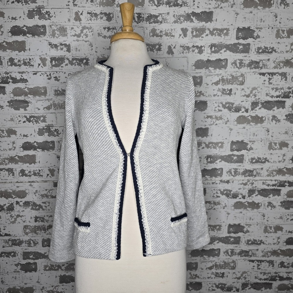 Amina Rubinacci Italy 46 Sweater Womens USA Size M 36 Knit Cardigan Open Front